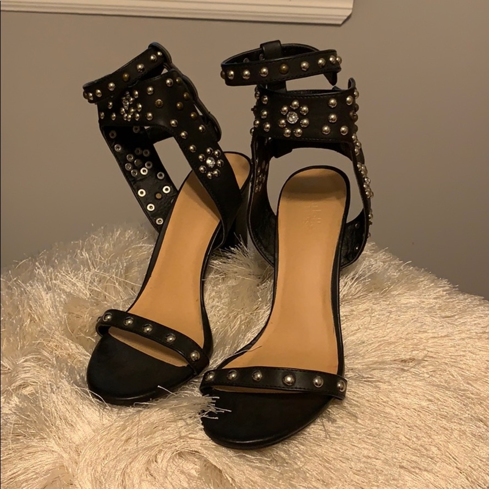 Studded strappy ankle cuff High heel
